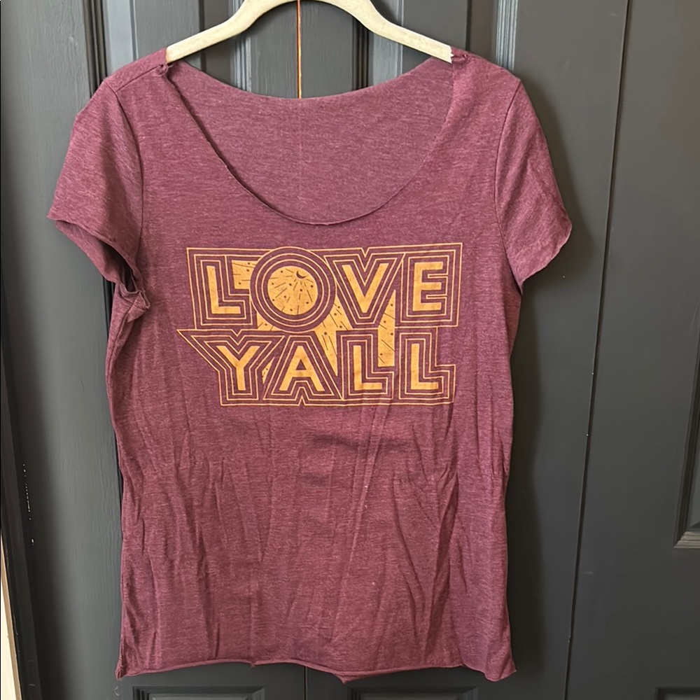 Women's Purple & Gold LOVE Y’ALL Graphic Tee